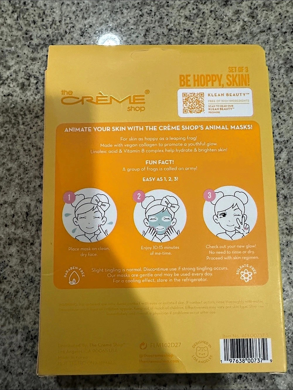 NWB the CREME shop Be Hoppy, Skin! Frog Face Masks Set of 3 - Picture 2 of 3